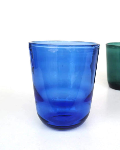 Alchemy Single Glass Handmade Tumbler Whiskey Glass Blue