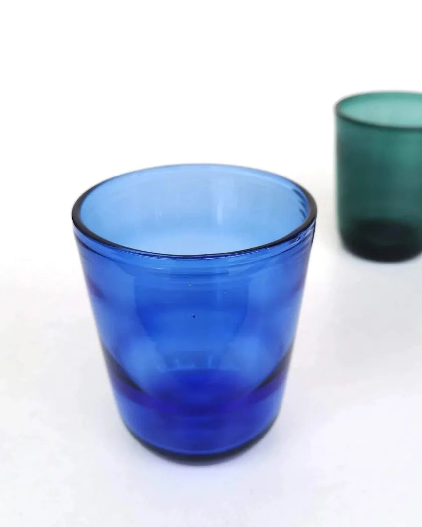 Alchemy Single Glass Handmade Tumbler Whiskey Glass Blue