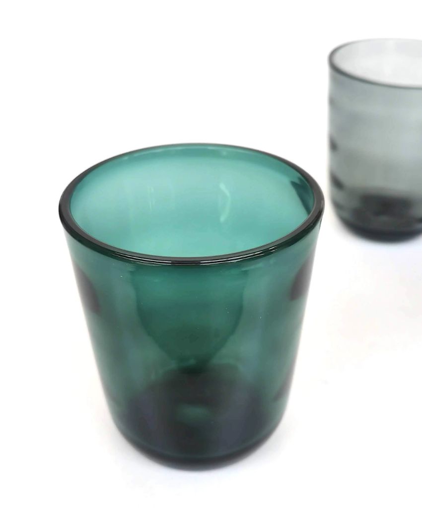 Alchemy Single Glass Handmade Tumbler Whiskey Glass Green