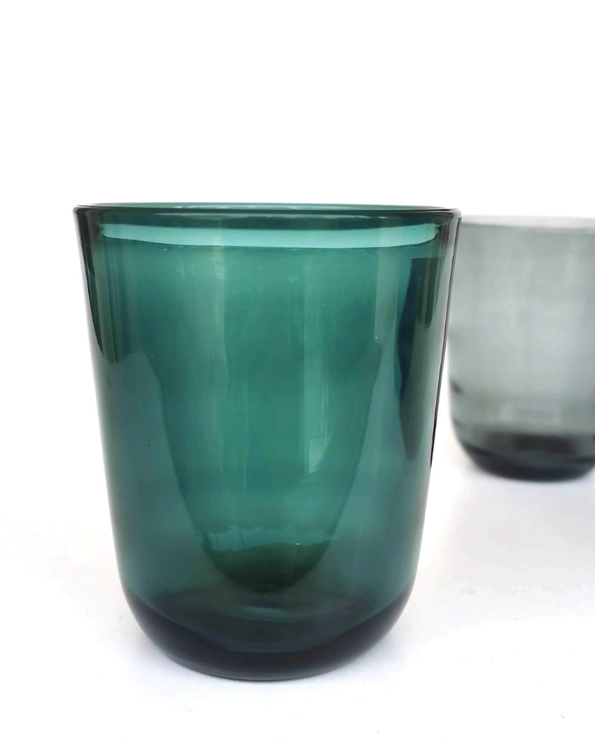 Alchemy Single Glass Handmade Tumbler Whiskey Glass Green