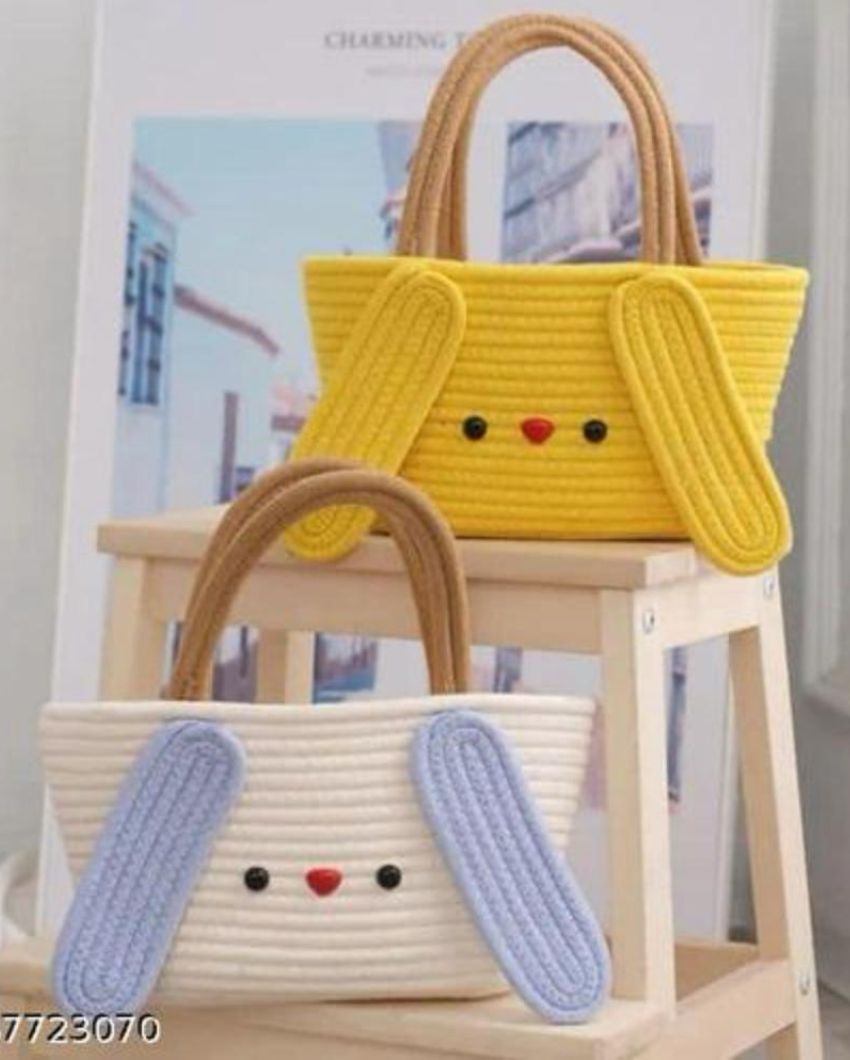 Cotton Rope Cute Bucket Handbag | 12 x 6 inches