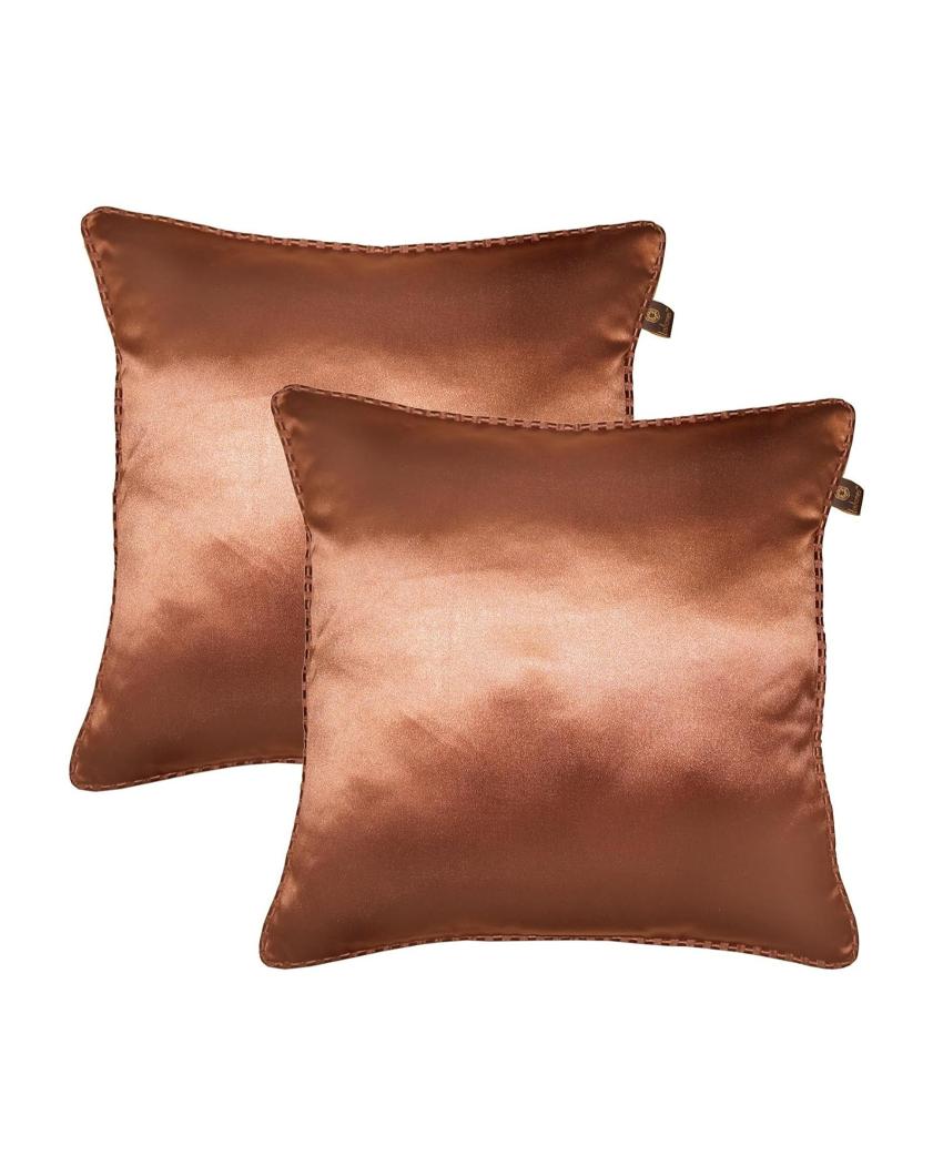 Solid Satin Cushion Covers | Set of 2 | 16 x 16 inches