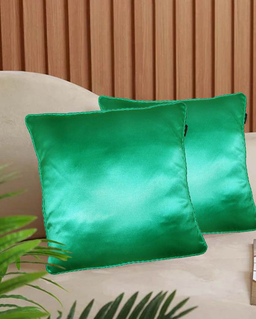 Solid Satin Cushion Covers | Set of 2 | 16 x 16 inches