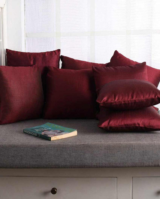 Faux Silk Polyester Cushion Covers  | Multiple Colors | Set Of 10 | 12 x 12 inches