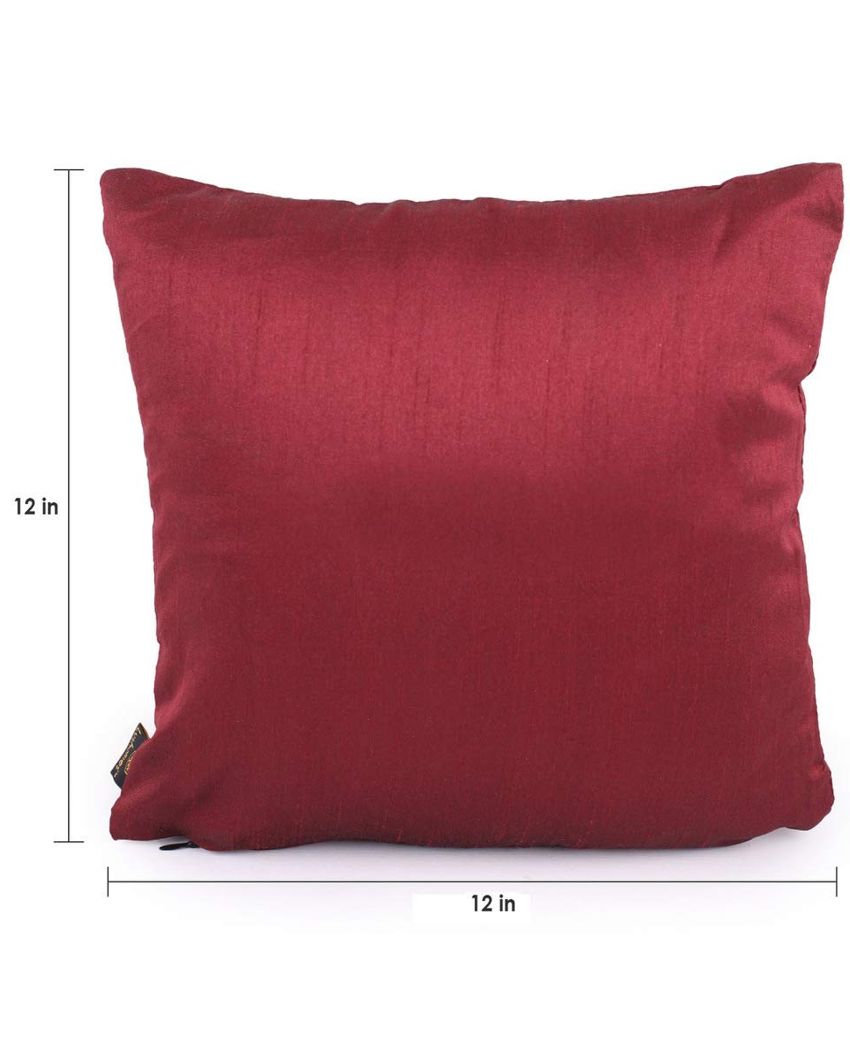 Faux Silk Polyester Cushion Covers  | Multiple Colors | Set Of 10 | 12 x 12 inches