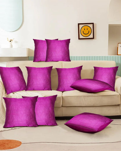 Faux Silk Polyester Cushion Covers  | Multiple Colors | Set Of 10 | 12 x 12 inches