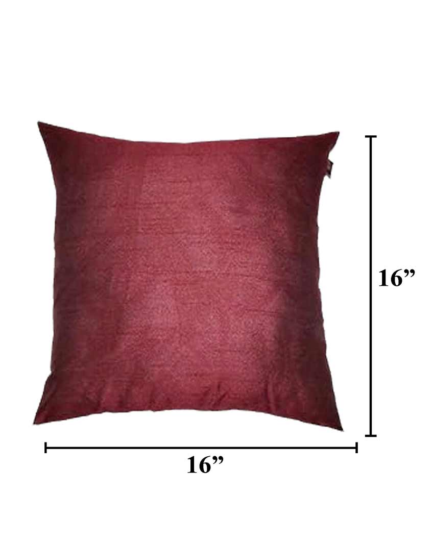 Simple Faux Silk Polyester Cushion Covers | Set Of 10 | 16 x 16 inches