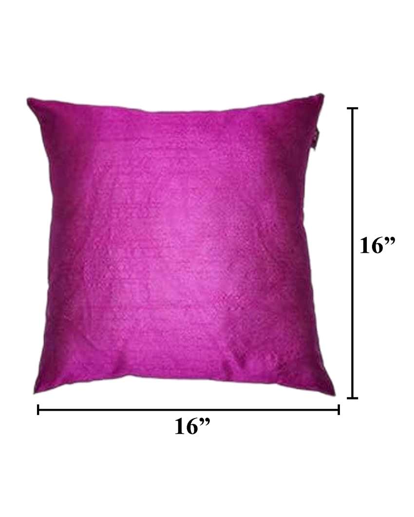 Simple Faux Silk Polyester Cushion Covers | Set Of 10 | 16 x 16 inches