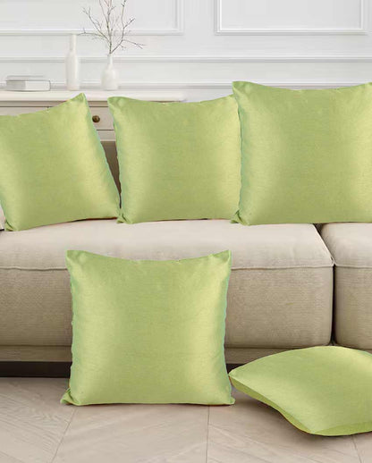 Simple Faux Silk Polyester Cushion Covers | Set Of 10 | 16 x 16 inches