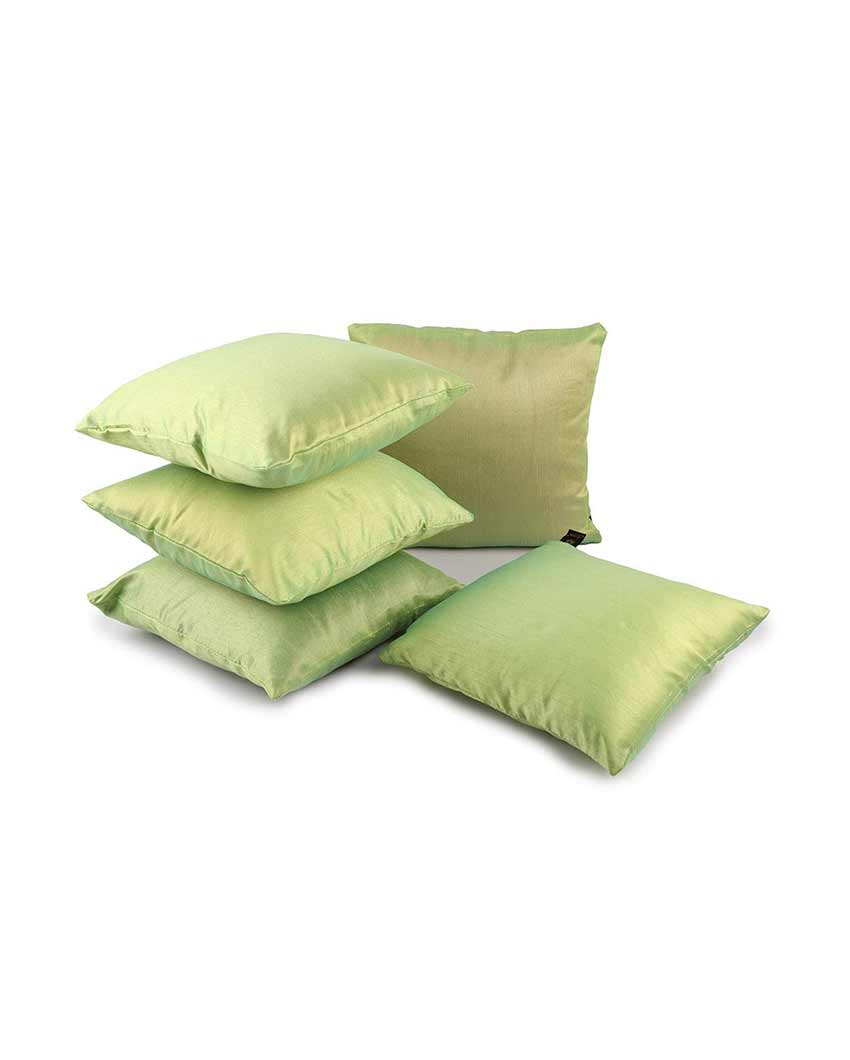 Simple Faux Silk Polyester Cushion Covers | Set Of 10 | 16 x 16 inches