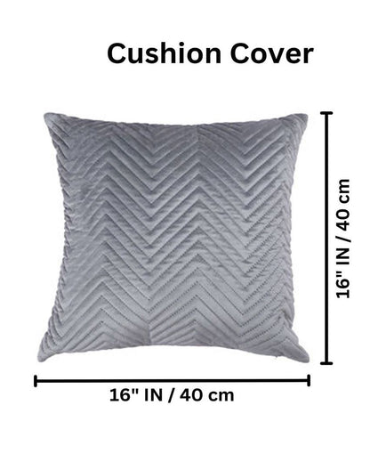 Chic Quilted Velvet Cushion Covers With Top Zipper  | Multiple Colors | 16 x 16 inches