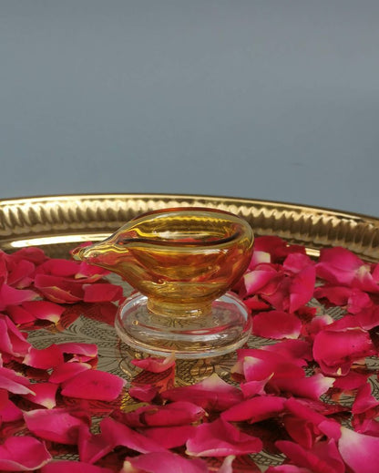 Ambar Jyot Art Glass Puja Diya