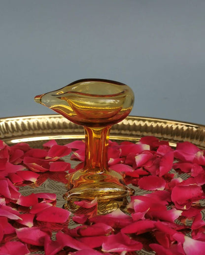 Divya Ambar Jyot Art Glass Puja Diya