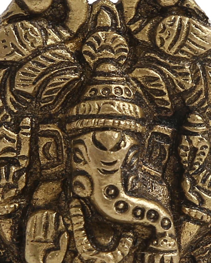 Premium Brass Laxmi Ganesha with Peacock Showpiece