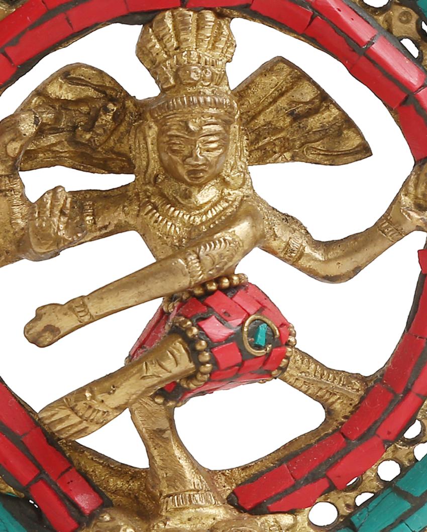 Stone Detailing Brass Natraj Showpiece