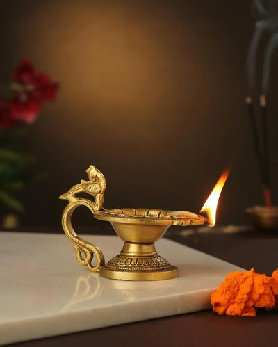 Bird Brass Diya