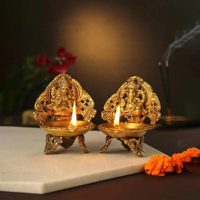 Lakshmi Ganesha Diyas Showpiece Set