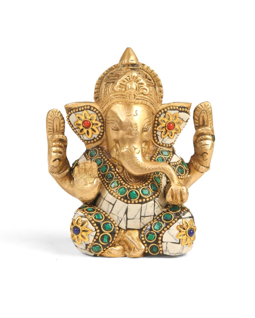 Ganesha In White Stone Showpiece