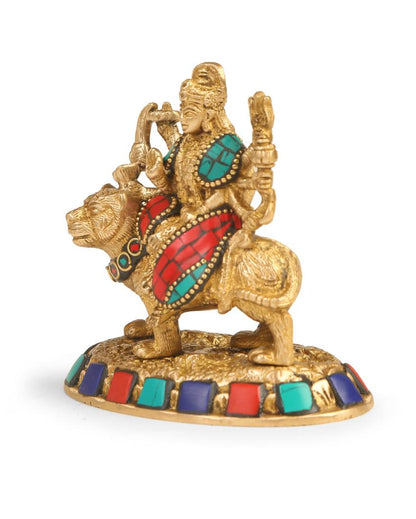 Brass Stone Work Durga Maa Showpiece