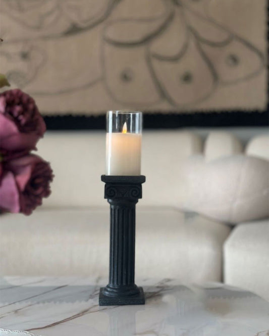 Greek Column Composite Stone Candle Stand