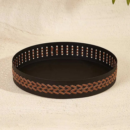 Trendy Round Serving Tray Charcoal