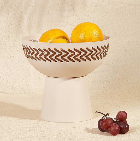 Trendy Pedestal Bowl | 8 Inches Ivory