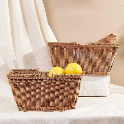 Beautiful Rattan Fruit Basket | Set of 2 | 16 x 12 x 7 inches