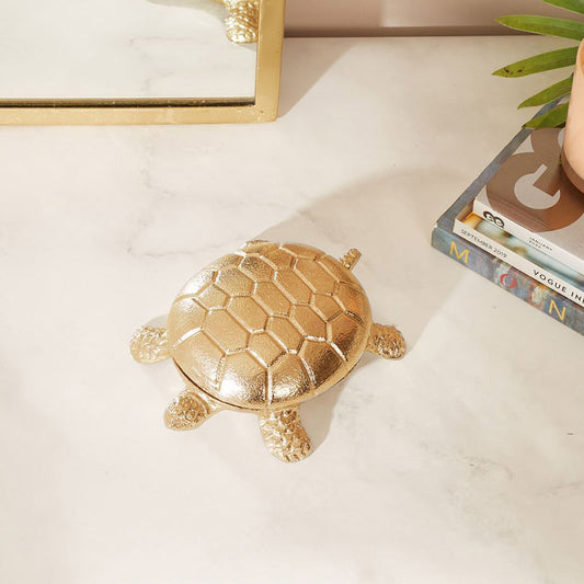 Classic Luxe Turtle Trinket Box Gold