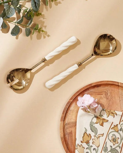 Swirl Ivory Salad Server | Set of 2