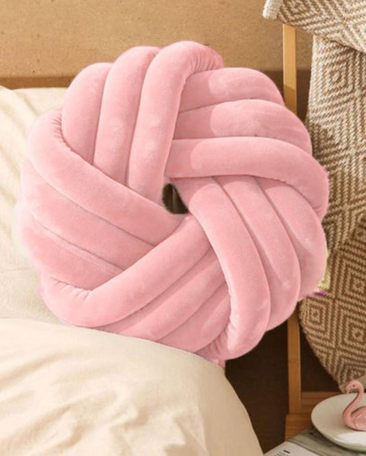 Pipa Knotted Cotton Pillow Light Pink