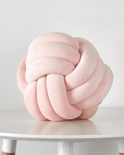 Nico Big Knotted Cotton Pillow Pink