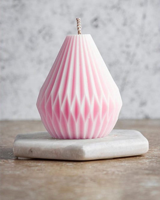 Bell Geometric Small Candles | Set of 2 Pink