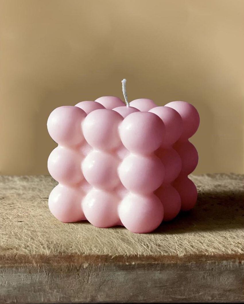 Quad Bubble Pink Candles | Set Of 2 Pink