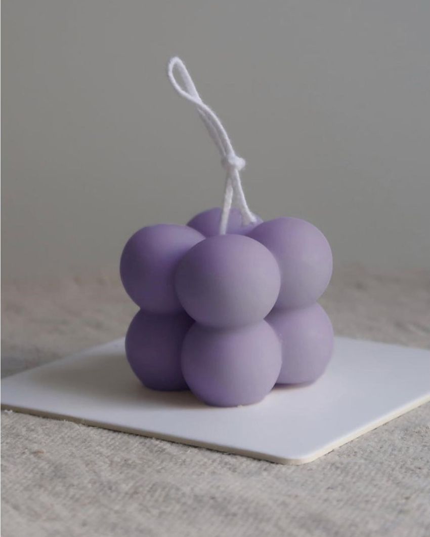 Quad Bubble Candles |  Set Of 4 Purple