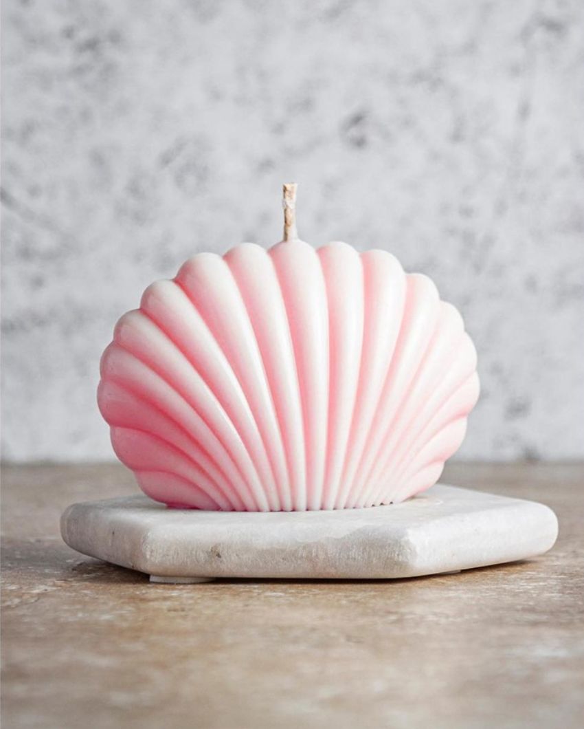 Shell Candles | Set Of 2 Pink