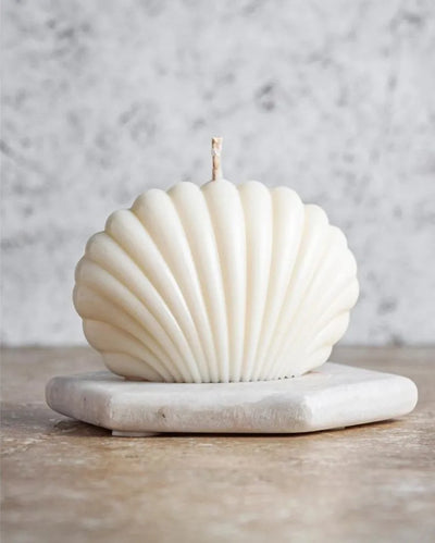 Shell Candles | Set Of 2 White