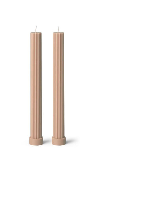 Greek Pillar Candles | Set Of 2 Beige