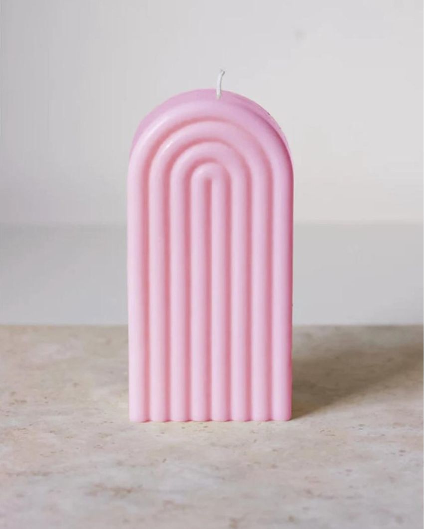 Arch Pillar Candles | Set Of 2 Pink