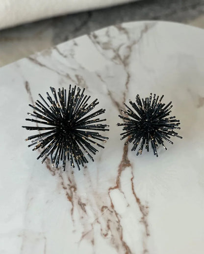 Sunburst Black Speckled Spheres | Black | Set Of 2