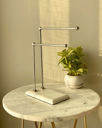 Melrose Hand Towel White Marble Stand