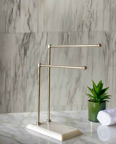 Melrose Hand Towel White Marble Stand