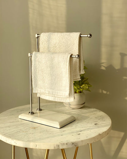 Melrose Hand Towel White Marble Stand