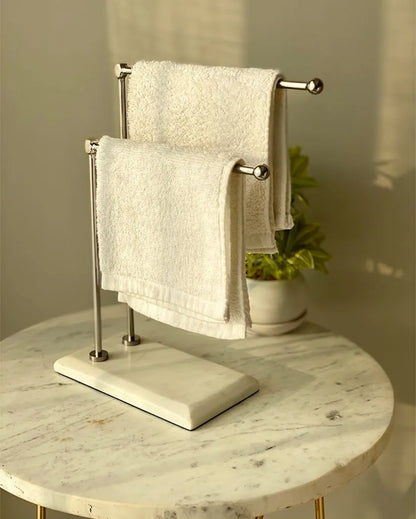 Melrose Hand Towel White Marble Stand