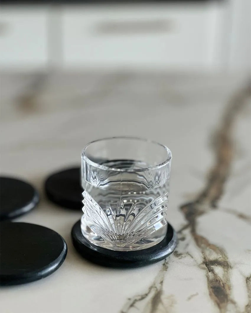 Auric Black Marble Coasters | Set Of 4