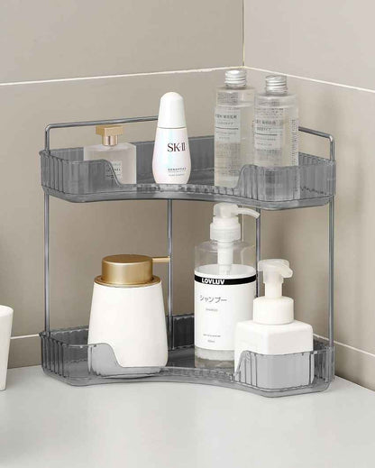 Grey Shade Two-Tier Corner Multi-Purpose Storage Rack | 10 x 10 x 13 inches