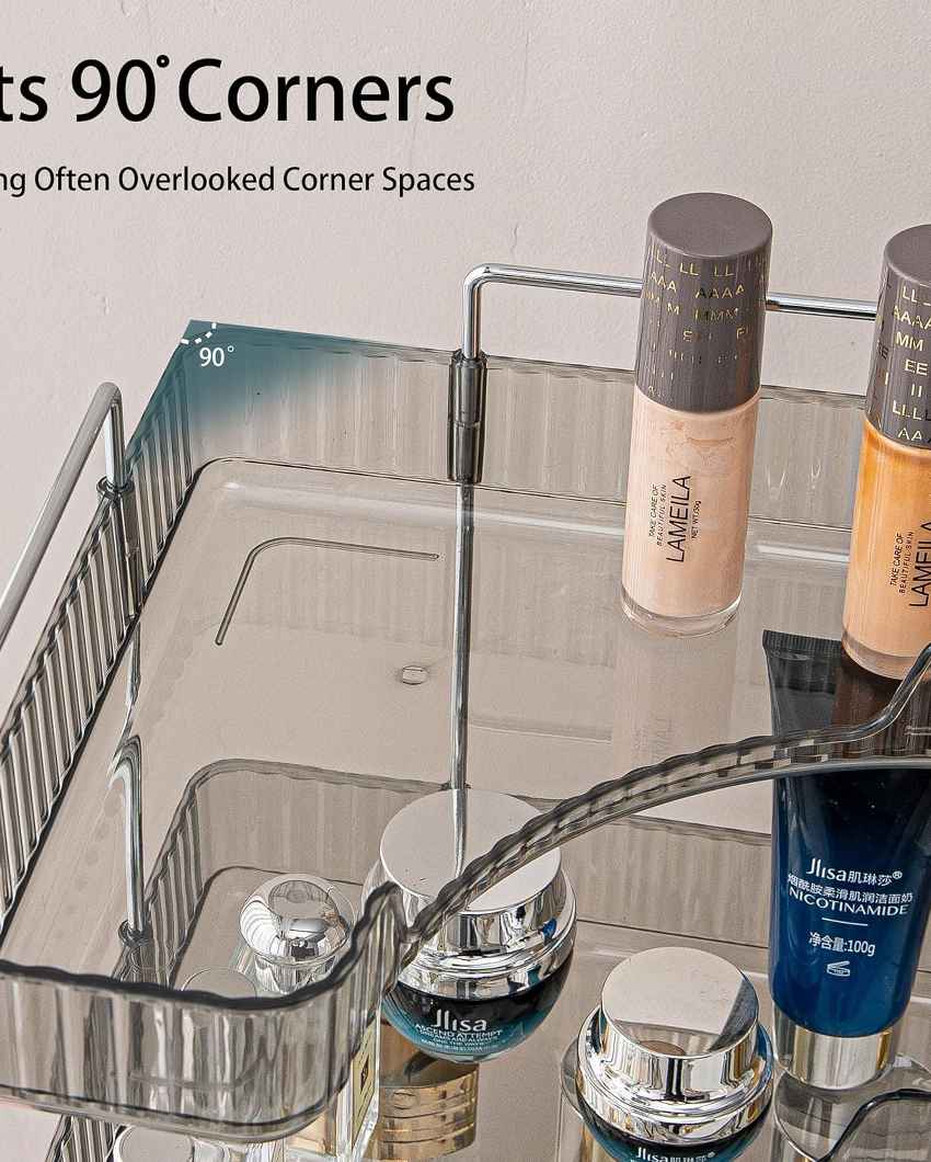 Two Tier Corner Cosmetic Storage Plastic Rack