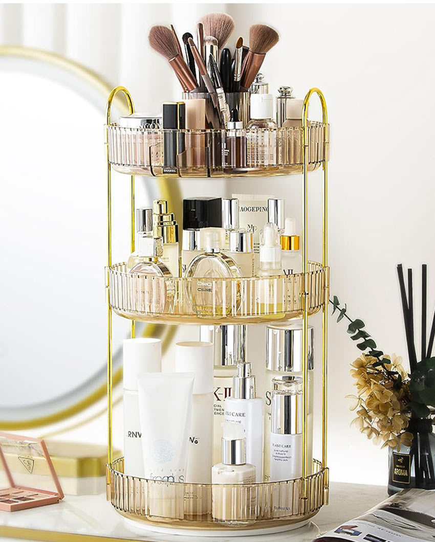 Three-Tier Rotating Makeup Organizer