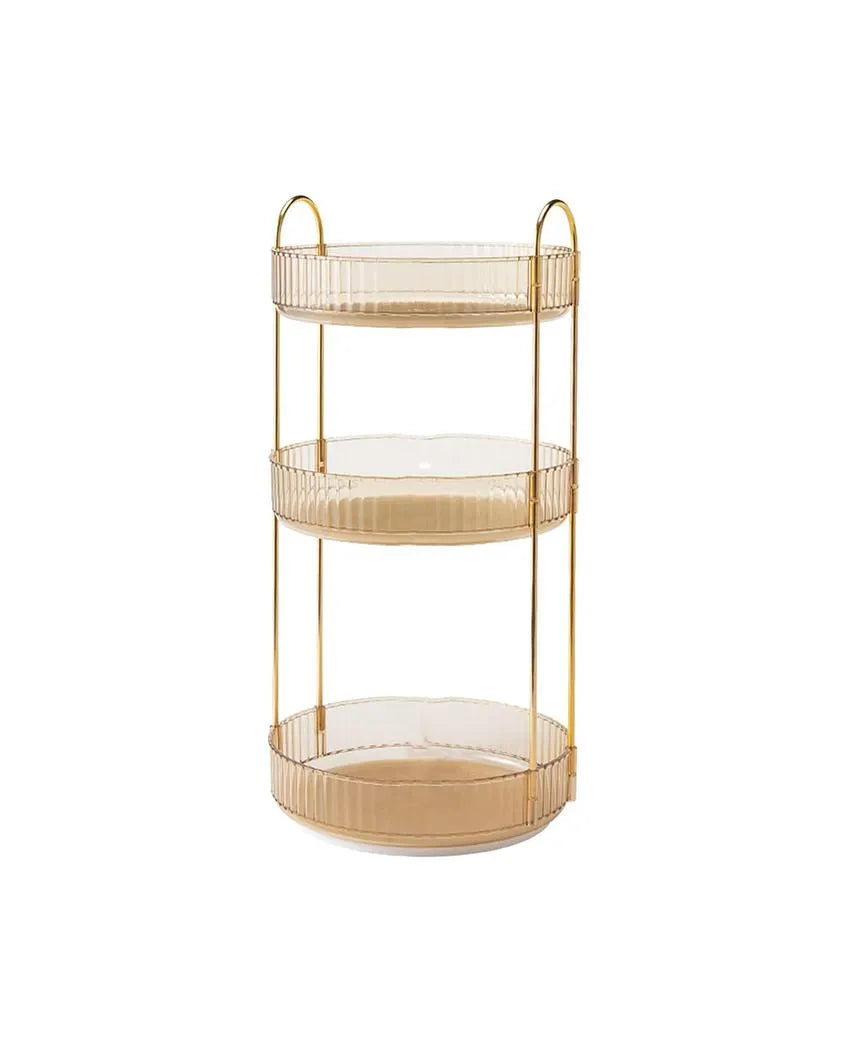 Three Tier Rotating Makeup Plastic Organiser