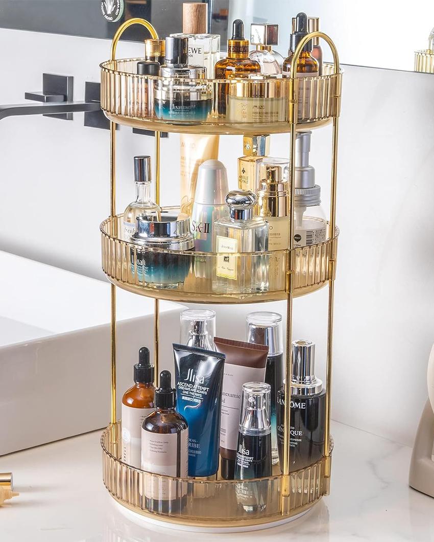 Three-Tier Rotating Makeup Organizer