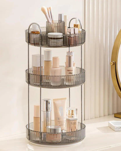 Three Tier Rotating Makeup Plastic Organiser